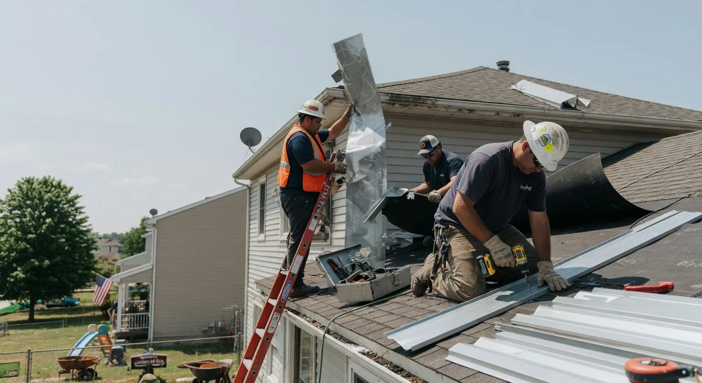 Storm Damage Metal Roof Repair in Lidderdale, IA